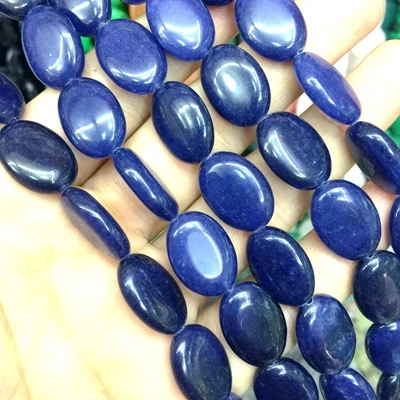 dark blue jade Разноцветные каменные бусины, цинковый сплав, Плоская овальная форма, буфами на рукавах гладкая Форма 13x18 мм для DIY расходных материалов для изготовления ювелирных изделий из сердолика тигровый глаз говлита и т. д - Цвет: dark blue jade