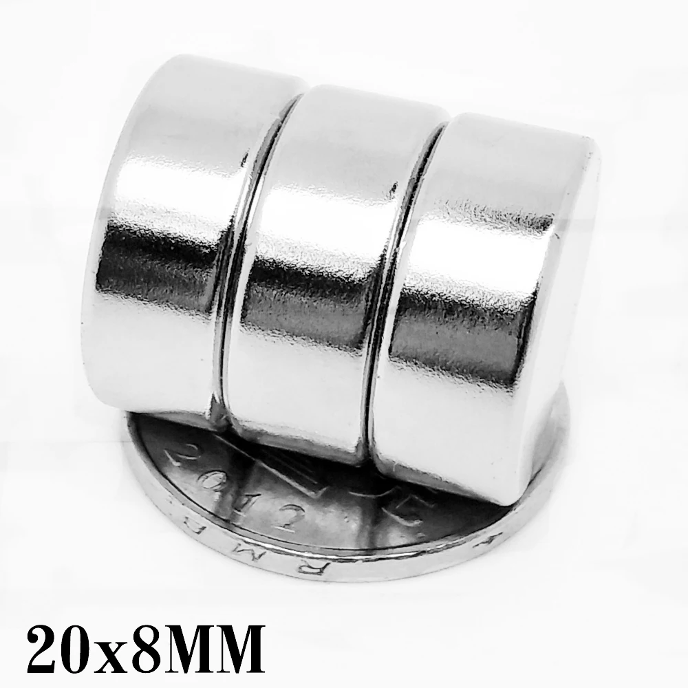 2 5 10 15 20PCS 20x8 Round Search Magnet 20mm X 8mm Rare Earth Neodymium Magnet