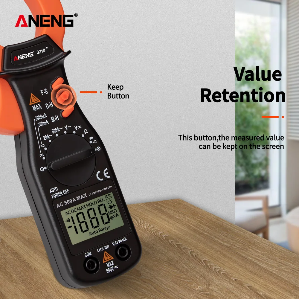 ANENG 3218+ AC Цифровой мультиметр тестер сопротивления току ампериметрический Зажим Тестер