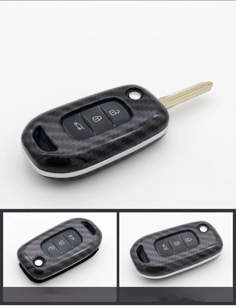 Углеродное волокно ABS чехол для брелка с ключом держатель для Renault Talisman Captur Espace Clio Megane Koleos Scenic 4- карта дистанционного управления