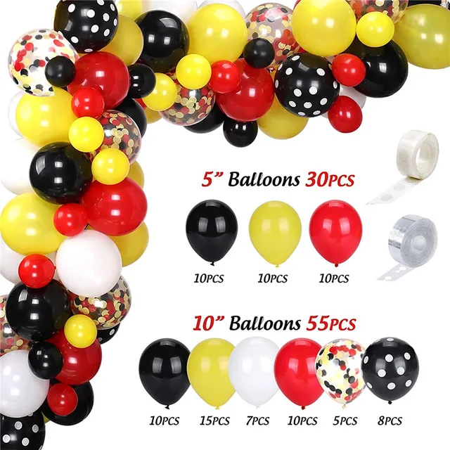87pcs Mikcey Minnie Theme Party Balloons Set Mickey Mouse Balloon Kids Birthday Party Decorations Baby Shower Supplies Laser