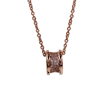 

High Quality Full Crystal Slim Titanium Necklace Pendants Set Waist Pendant Fine Fashion Jewelry Chain Fashion Accessories Jewel