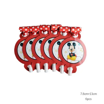 Disney Микки Мышь тема посуда детские, для малышей на день рождения украшения, товары для вечеринки Семья друг одноразовая посуда Вечерние - Цвет: 6pcs Blowing cage