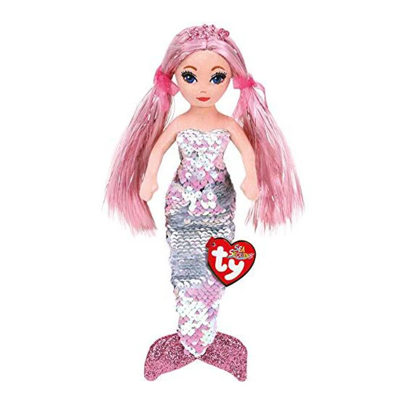 

Ty Sea Sequins 19cm Cora the Pink Mermaid Plush Regular Stuffed Animal Collection Doll Toy