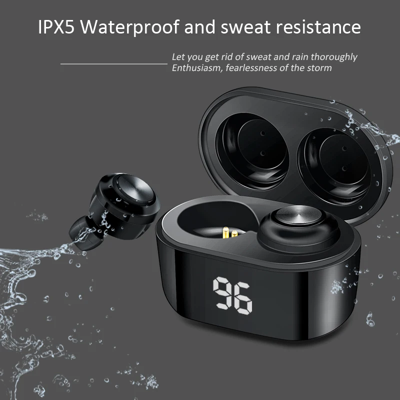 A6 TWS 5 0 Bluetooth Earphone Wireless Headphone IPX4 Waterproof Stereoe Earbuds Micophone Headest Mini 300mAh Gaming earphone