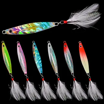 

7pcs Metal Jig Jigging Spoon 7g - 40g Shore Casting Jig Drag Cast Lead Sea Bass Fishing Lure Artificial Bait Fishing Tackle
