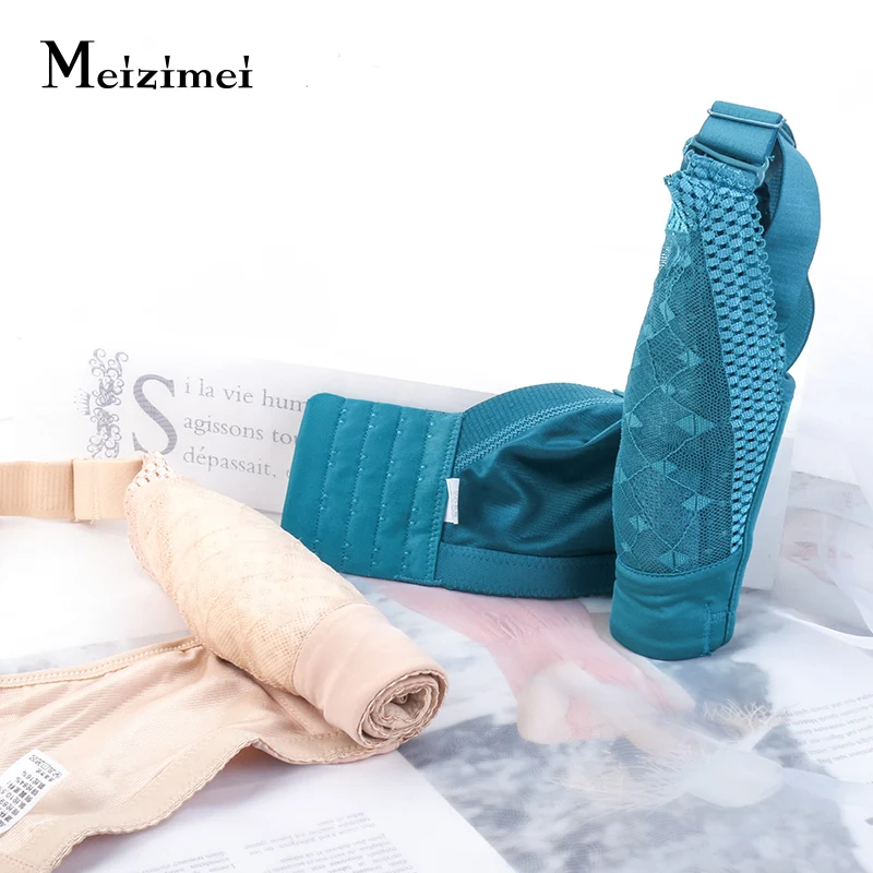 Meizimei, минимайзер, бюстгальтеры для женщин, сексуальный бюстгальтер без косточек, беспроводной кружевной бюстгальтер для девушек, BCDE, чашка размера плюс, пуш-ап, укороченный топ, bh 34 36 38 40