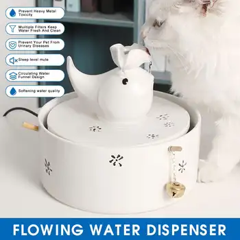 

Ceramic Automatic Cat Fountain Pet Drinking Water Dispenser Electric Dog Drinking Fountain Dog Cat Feeder Drinking USB Powered