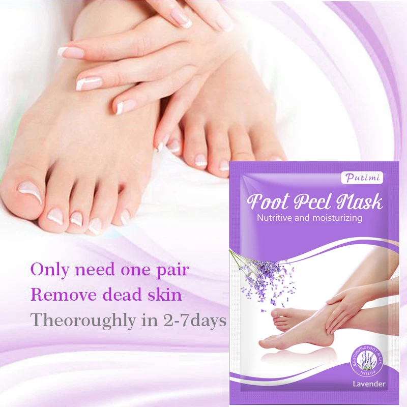 PUTIMI 6pcs=3pair Lavender Foot Peeling Mask Renewal Foot Mask for Legs Remove Dead Skin Smooth Exfoliating Socks for Pedicure