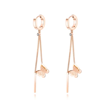 

SHOWTIME butterfly earrings for women long earings fashion jewelry 2020 korean style gold stainless steel e girl ear rings