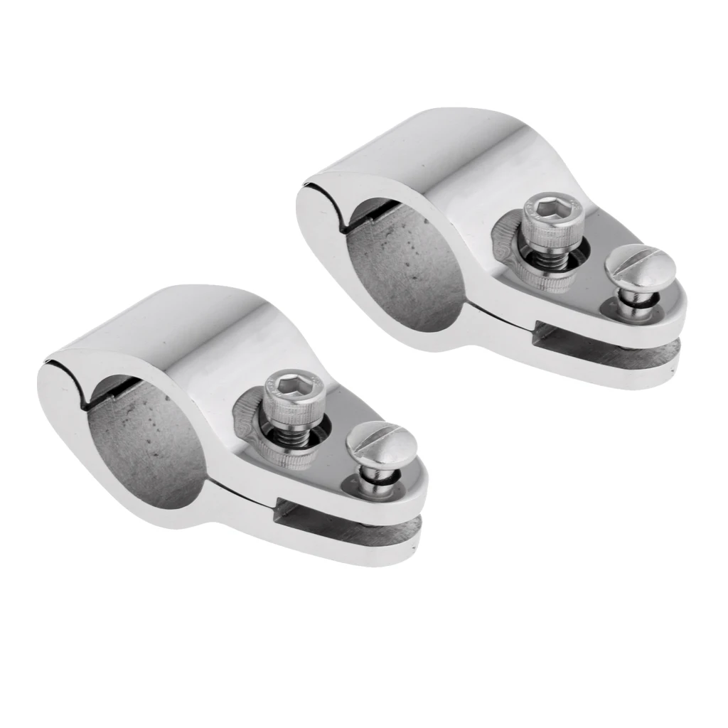 2 Pcs Boat Bimini Top Jaw Slide Hinged, 316 Stainless Steel Marine Hardware Fitting for 7/8 Inch Tube