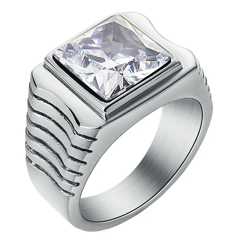 Valily Jewelry Для женщин кольцо Нержавеющая сталь цвета: золотистый, красный/черный камень кубический цирконий Кольца для Для мужчин обручальное кольцо с простыми линями кольца