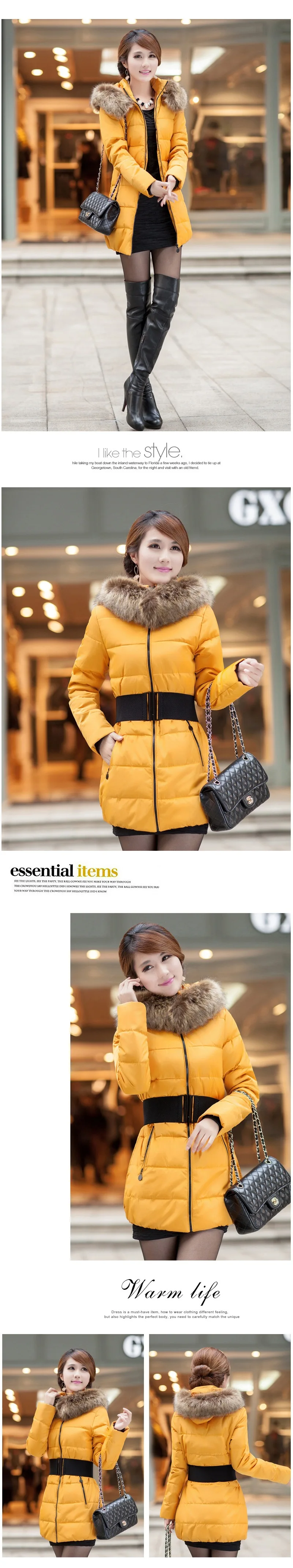 AliExpress зимнее пальто с большим меховым воротником, пуховая куртка, одежда с хлопковой подкладкой, приталенная одежда с хлопковой подкладкой для похудения, Wom