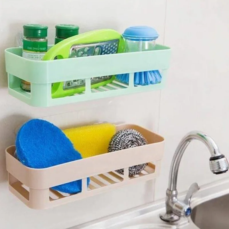 No Trace Stickers Basket Storage Shelves Home Square Bathroom