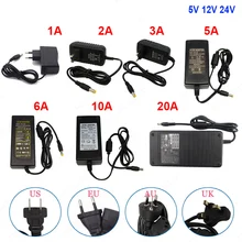 DC5V 12V 24V LEVOU fonte de Alimentação Adaptador Transformador de Iluminação 2A 3A 5A 10A 20A Conector Fêmea para LED strip CCTV Camera Router