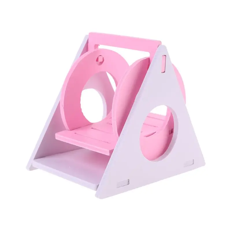 Pink Красочные качели экологический деревянный хомяк игрушка маленький питомец Шиншилла белка поставка - Цвет: Pink