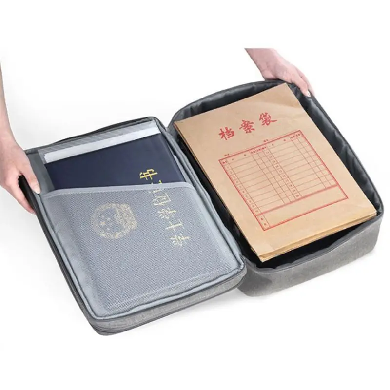 Double Layer Document Ticket Bag Zipper Storage Large Capacity Certificates Files Organizer Travel