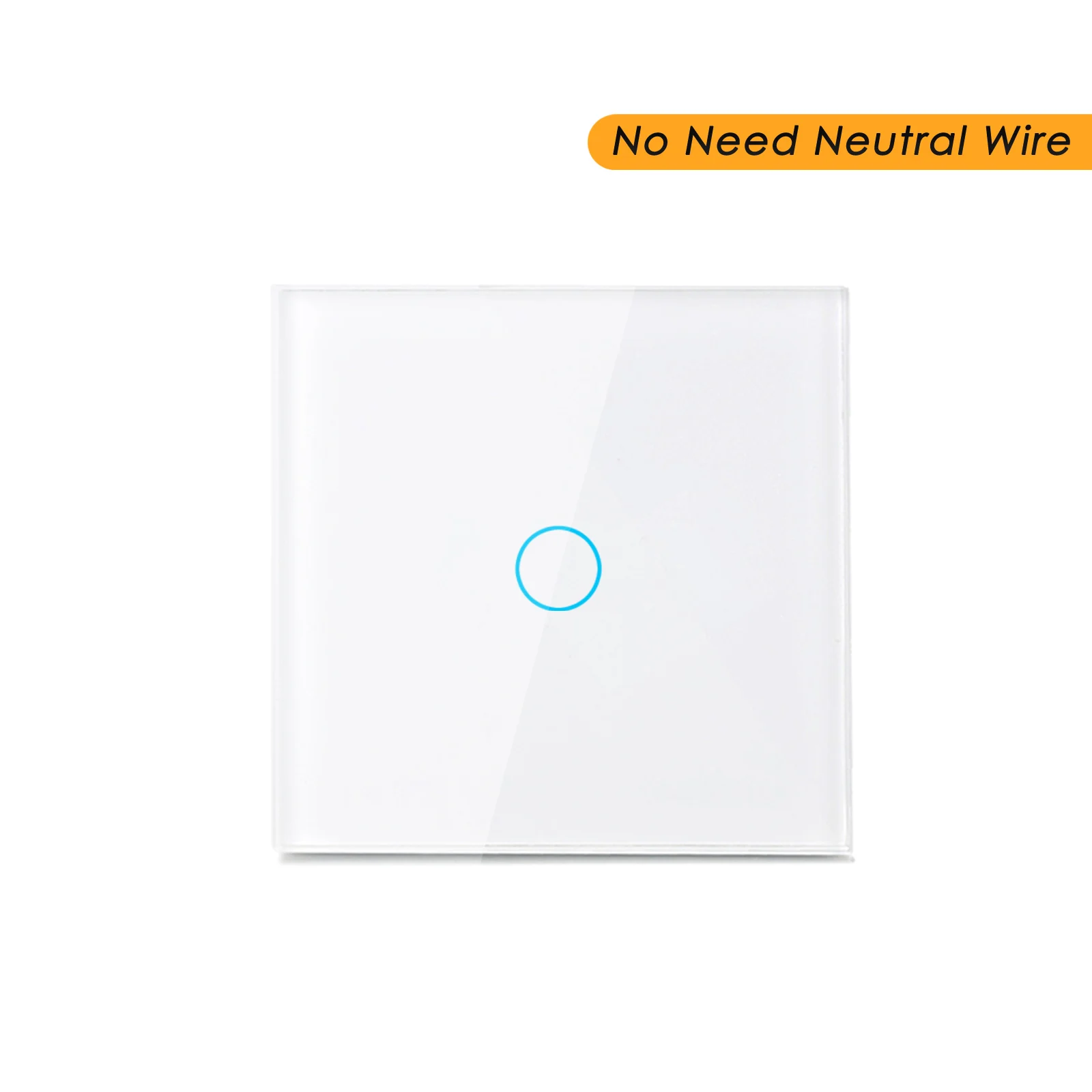 Wifi сенсорный выключатель, умный Wifi светильник, без нейтрального провода, приложение Tuya 433, Радиочастотное управление, поддержка Alexa Google Home, 220 В, Wifi переключатель - Цвет: White 1Gang