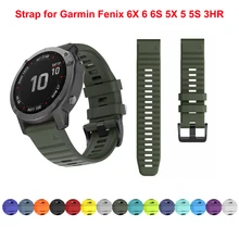 Silicone 26mm 22mm Quick Release Watchband Wrist strap for Garmin Fenix 6 6S 6X 7X 7 5X 5 5S 3 HR Watch Easyfit Watch Wrist Band