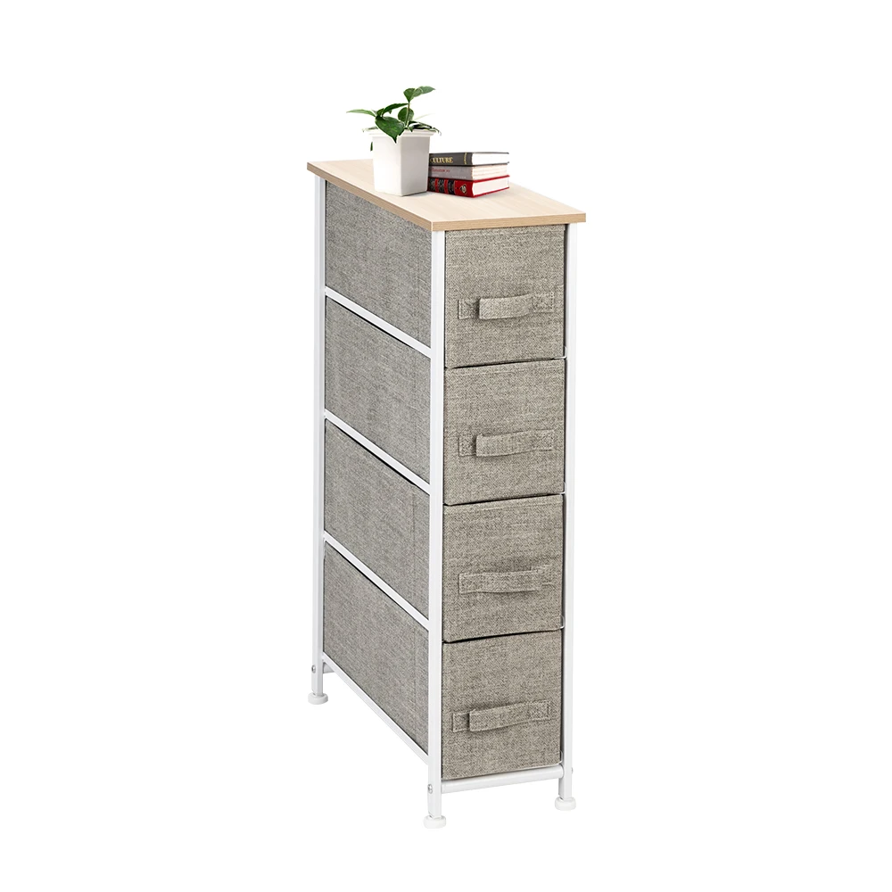 Us Warehouse Narrow Dresser Vertical Storage Unit With 4 Fabric