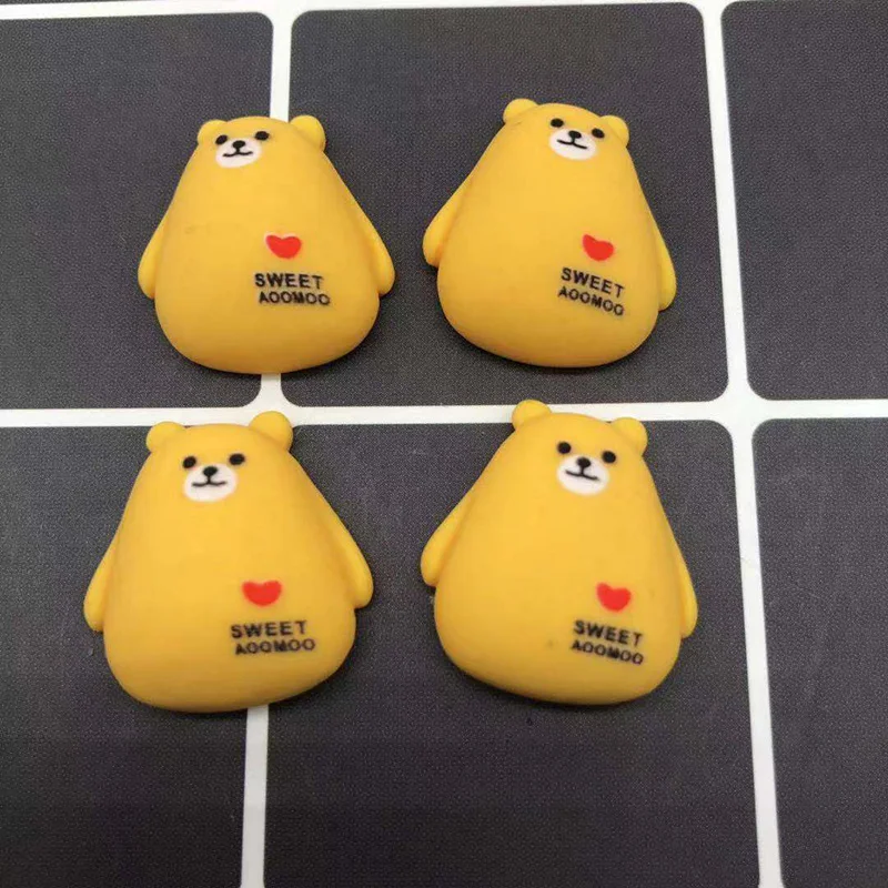 yellow 30 шт./лот, кавайный мультяшный медведь, кабошон с плоской задней частью, подходит для украшения телефона, плоские Кабошоны, украшения для скрапбукинга, сделай сам - Цвет: yellow
