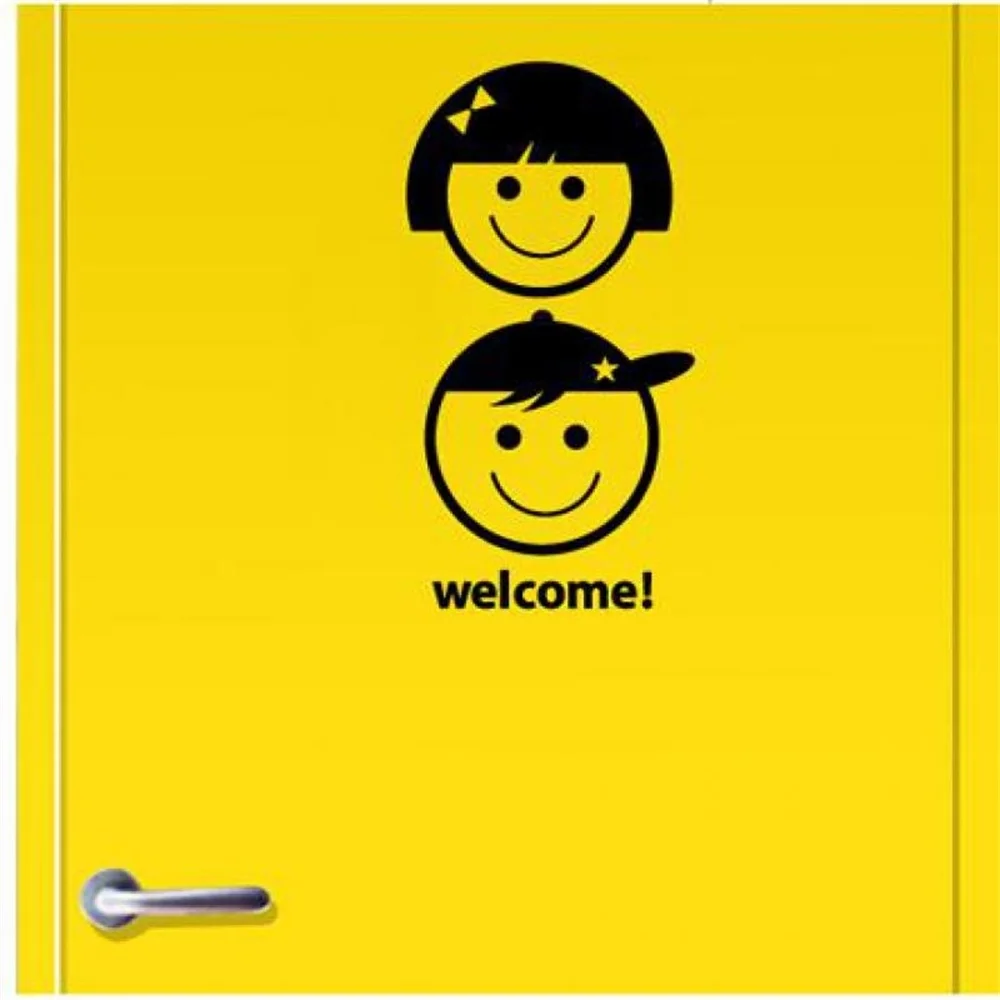 

Cafe Kindergarten Girls Dormitory Welcome Cartoon Decorative Wall Stickers M77 Signage Instructions Wall Sticker