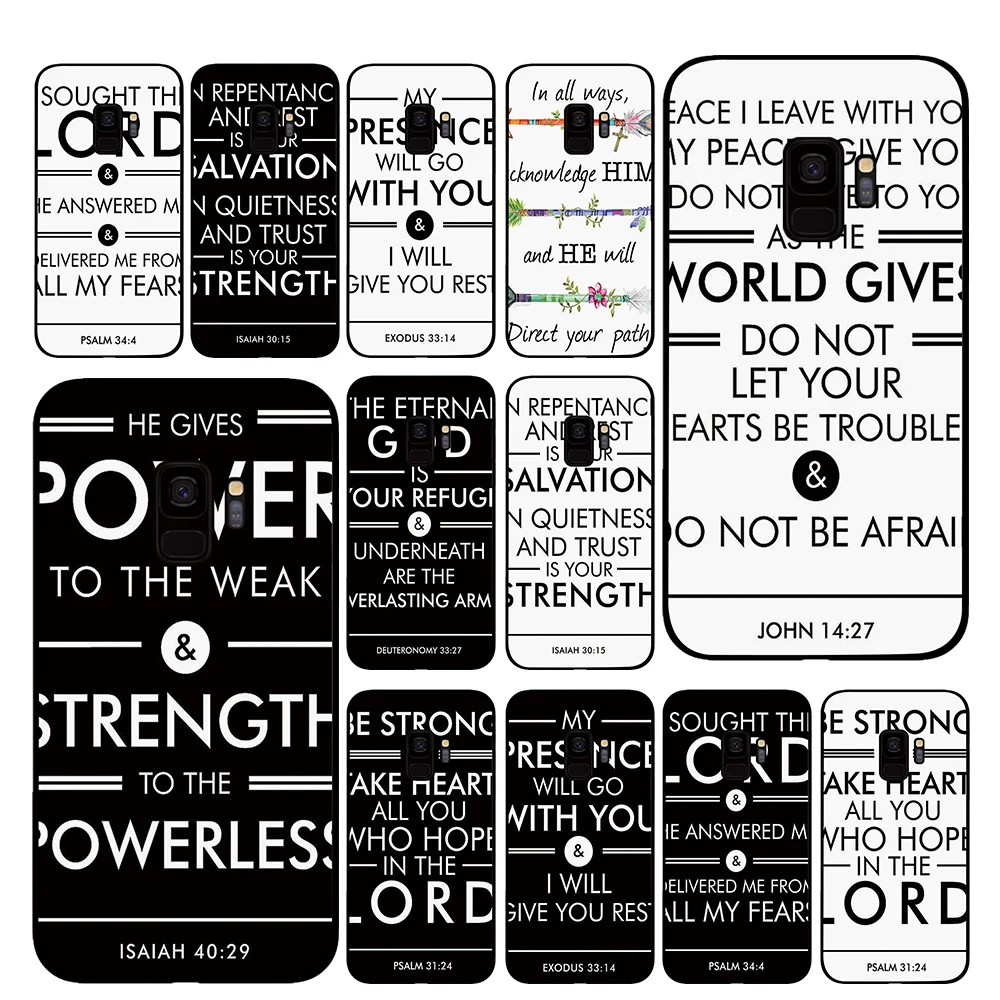Spiritual Wall Bible Verses Art cases For Samsung Galaxy S10 S8 S9 Plus S7 S6 edge Note 8 9 10 Pro Lite cover | Мобильные телефоны