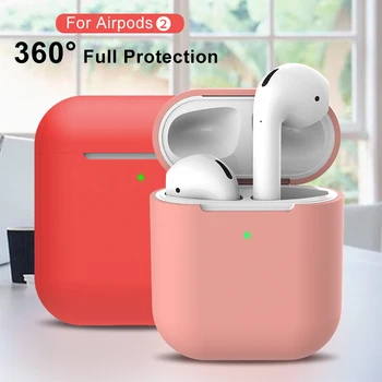 

Soft Silicone Case For Apple Airpods 2 Case Shockproof Hang buckle Cover Protector Earphone Cover Apple Air Pods Cases