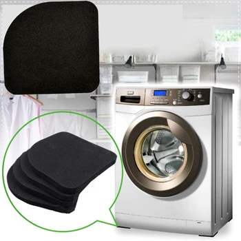 

Black Washing Machine Pads Anti Noise Vibration Non Slip Walking Dryers 4Pcs Good protection for electrical appliances