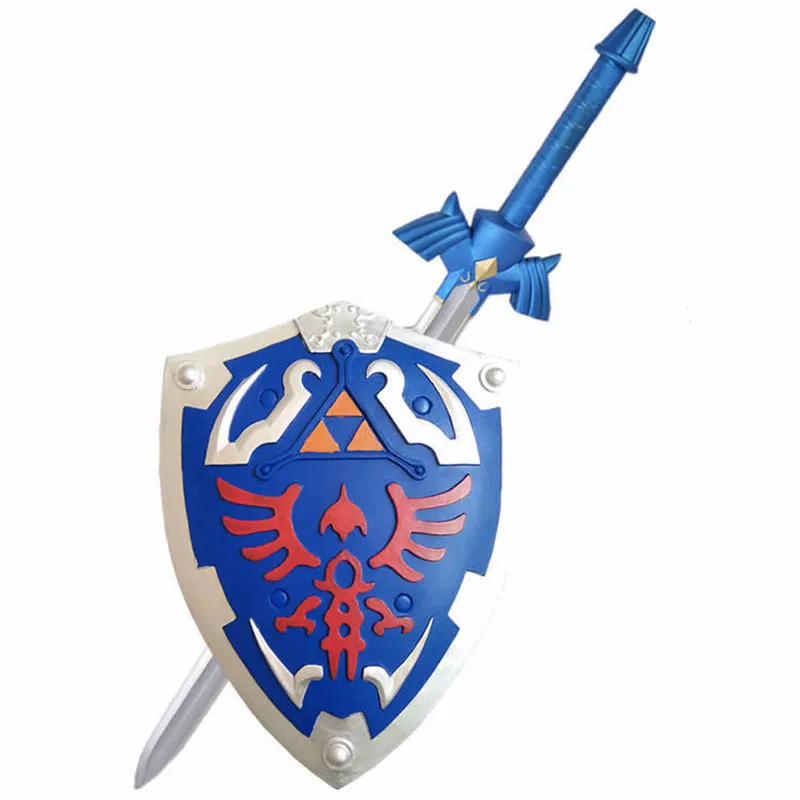 1:1 с игрой "Legend of Zelda" Link Sky Shield and Sky Sword Косплей PU реквизит Cos оружие Хэллоуин оружие Косплей сценический реквизит игрушки