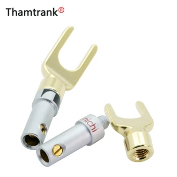 

YT 10PCS Nakamichi Gold Plated Y/U- type Banana Plugs Set Cable Wire Connector Fork Spade Speaker Plug Adapter Audio Terminals