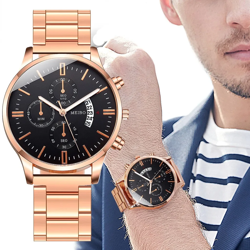 

Sleek Minimalist Stainless Steel With Three-Eye Men's Quartz Watch Fashion Simple Quartz Men Watches montre homme design FJSL