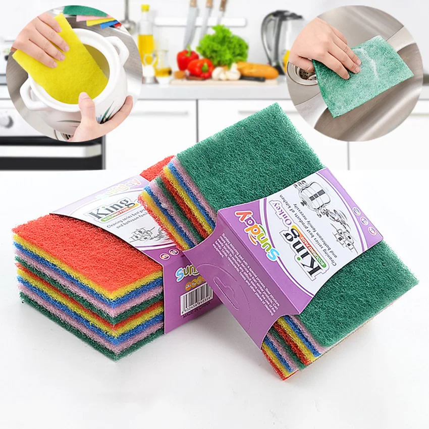 

10pcs/set Sponge Cloth Rag Dish Washing Tableware Cleaner Kitchen Cleaning Tool Wipping Rags Pad Oil Wiper Multi-color