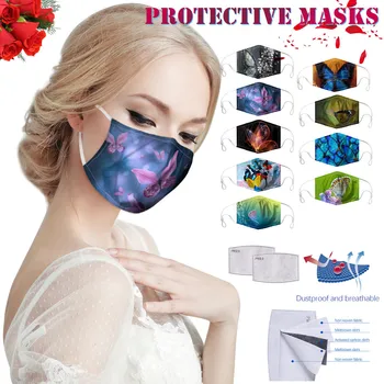 

Butterfly Printing, Replaceable Filter, Washable, , Breathable mask Reuseable Face Mask Face Mouth Mask Mouth Cover Cloth Mouth