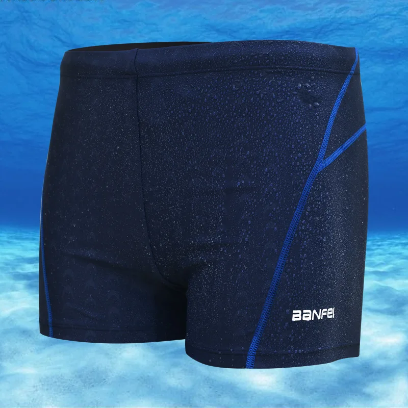 

New Style Banfi Brand Faux Sharkskin Waterproof MEN'S Swimming Trunks Men's Swimwear Athletic Boxer Swimming Trunks