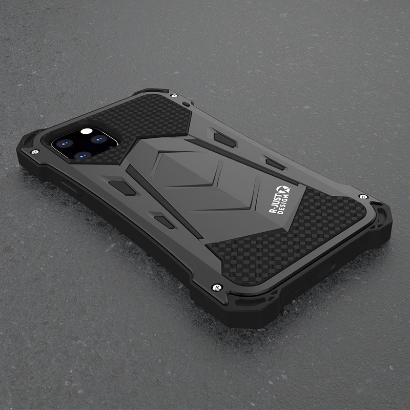 Повседневный водонепроницаемый чехол для Apple iPhone 11/11 Pro/Max Роскошный Алюминиевый металлический и силиконовый гибридный защитный кожух