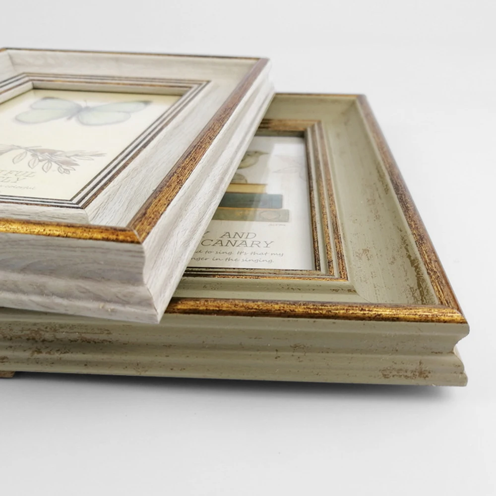 Wooden Picture Frame Vintage Portrait Photo Frames 6 Inch 7 Inch Wedding Anniversary Retro Landscape Horizontal Poster Frame
