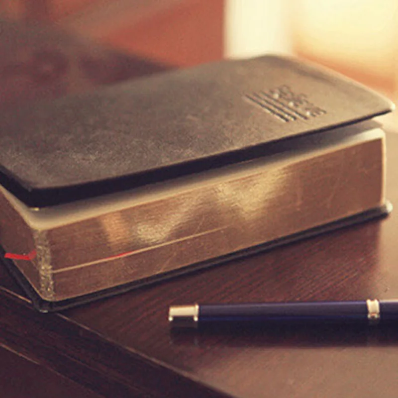Vintage Thick Paper Notebook Notepad PU+Paper Bible Diary Book Journals Agenda Planner School Office Stationery Supplies Black+G Vintage Thick Paper Notebook Notepad PU+Paper Bible Diary Book Journals Agenda Planner School Office Stationery Supplies Black+G