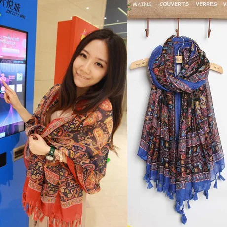 Новые богемные этнические хлопковые шарфы для морского туризма защищающий от