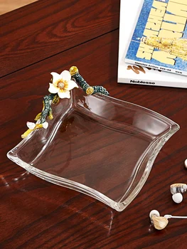 

Creative small fruit plate exquisite fruit plate imported crystal glass melon seed dish home light luxury fruit plate LBL031310