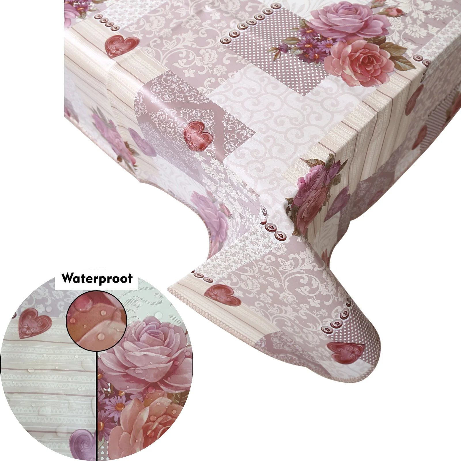 Decoser Heavy Duty Flannel Backed Vinyl Tablecloth with Backing Oilcloth Waterproof 55x55 inch Square PVC Table Cover | Дом и сад