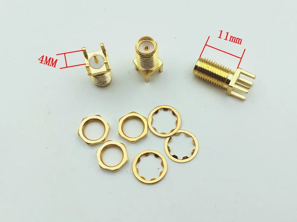 100 шт. SMA гнездо крепление панели pcb прямой припой RF коаксиальный разъем