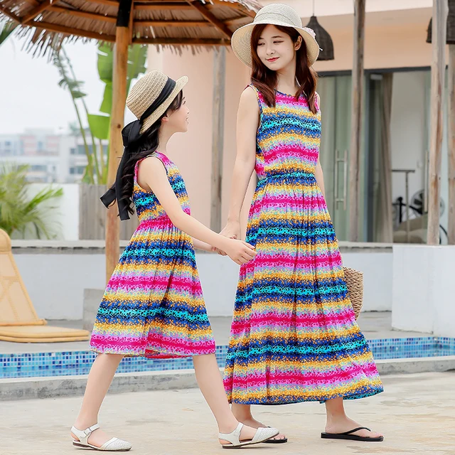 Finelylove Girls Summer Dresses Beach Dresses A-line Regular Sleeveless  Printed Red XXL - Walmart.com