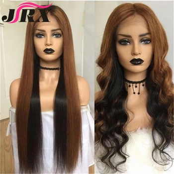 

JRX Hair Body Wave Lace Front Human Hair Wigs Brazilian Straight Ombre Brown Lace Closure Wigs Remy Hair Pre plucked