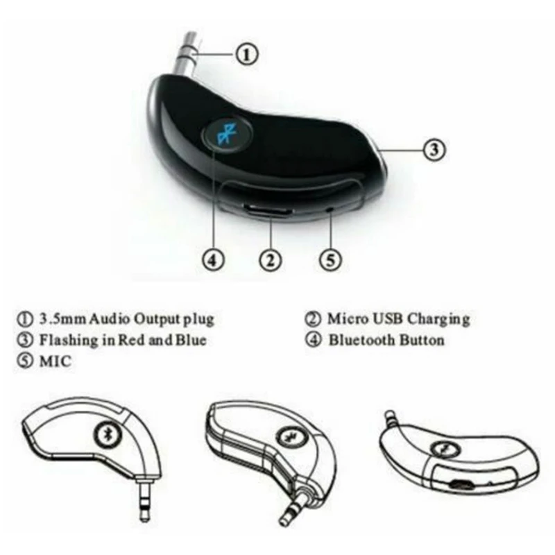 Высококачественный 3,5 мм AUX Автомобильный Bluetooth 4,2 приемник динамик музыкальный потоковый аудио адаптер микрофон