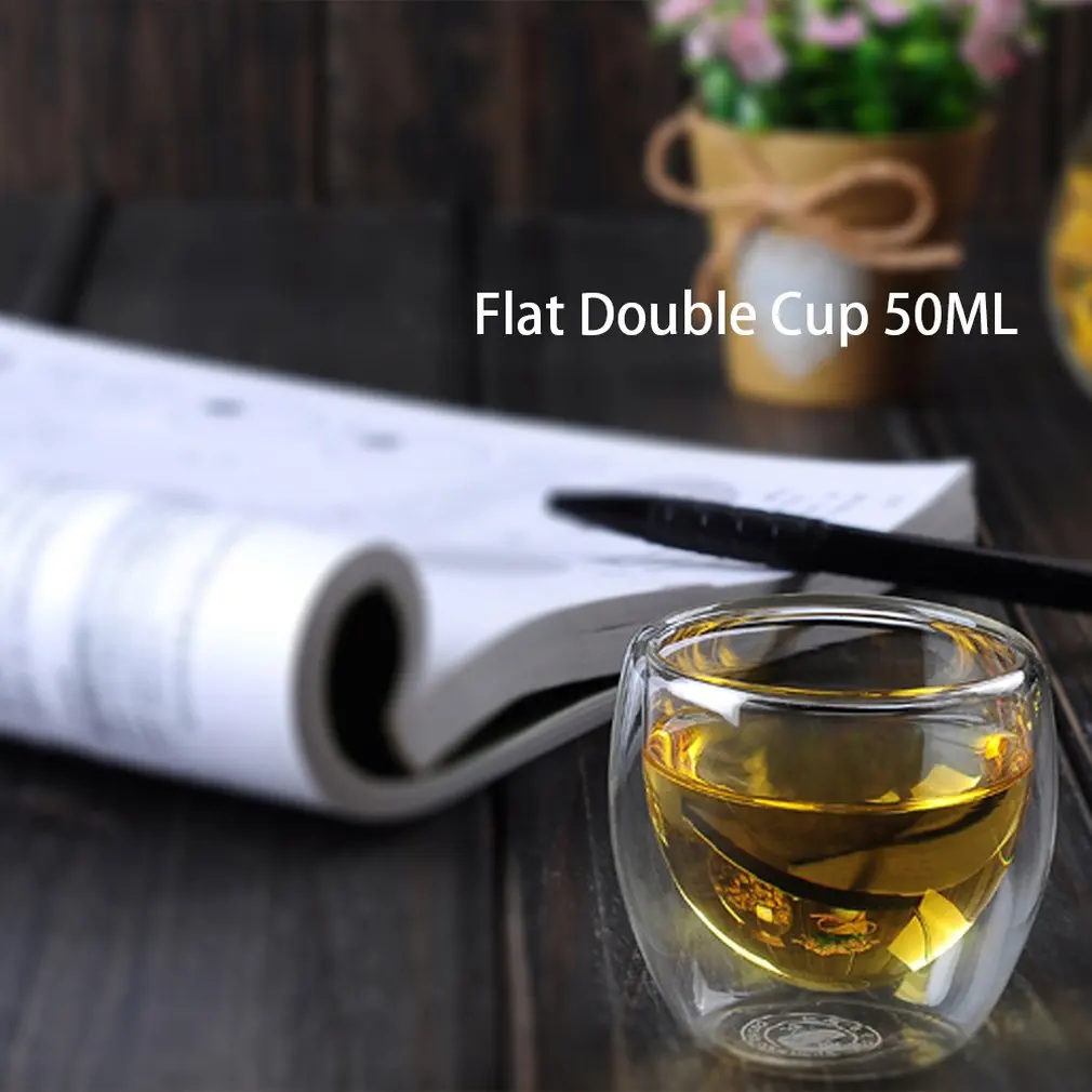 50 мл термостойкая двухслойная стеклянная чайная чашка кружка для вина кофе