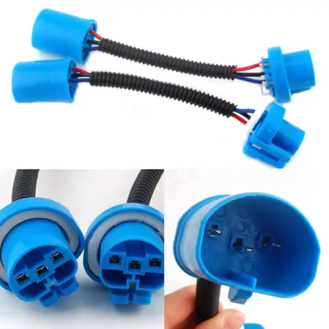 9007 Headlight Converter Connector Adapter Socket Extension Wiring Harness LED HID Halogen SMD OEM bulb Lamp Holder Base