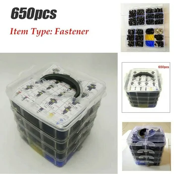 

650pcs Fastener Clips Plastic Car Auto Fender Retainer Door Kit Push pins