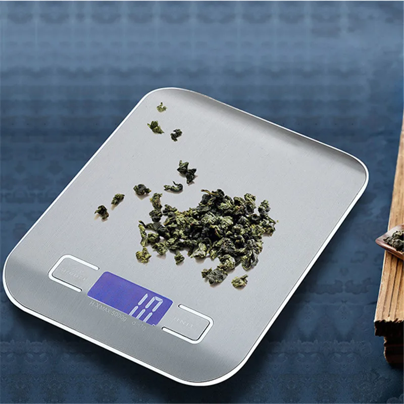 

Mini Kitchen Electronic Scale Stainless Steel HD Night Vision Electronic Scale Precision Silver Weighing Plate Material