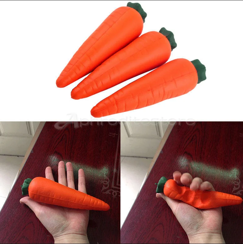

Squeeze Toys Simulation PU Slow Rebound Carrot Car Pendant Styling Phone Straps Relieve Stress Toys Car Keychain
